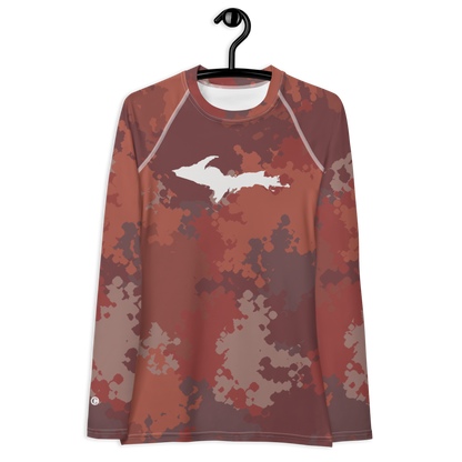 Michigan Upper Peninsula Rash Guard (w/ UP Outline) | Women's - Ore Dock Camo