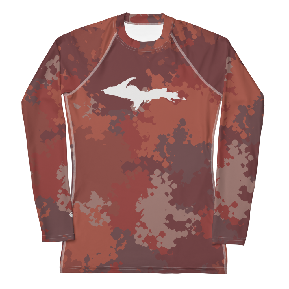 Michigan Upper Peninsula Rash Guard (w/ UP Outline) | Women's - Ore Dock Camo