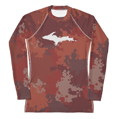 Michigan Upper Peninsula Rash Guard (w/ UP Outline) | Women's - Ore Dock Camo