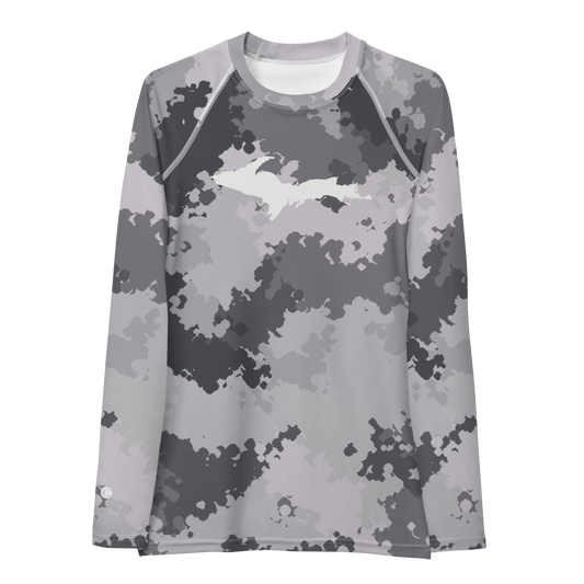 Michigan Upper Peninsula Rash Guard (w/ UP Outline) | Women's - Iron Ore Grey