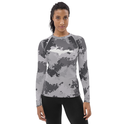 Michigan Upper Peninsula Rash Guard (w/ UP Outline) | Women's - Iron Ore Grey