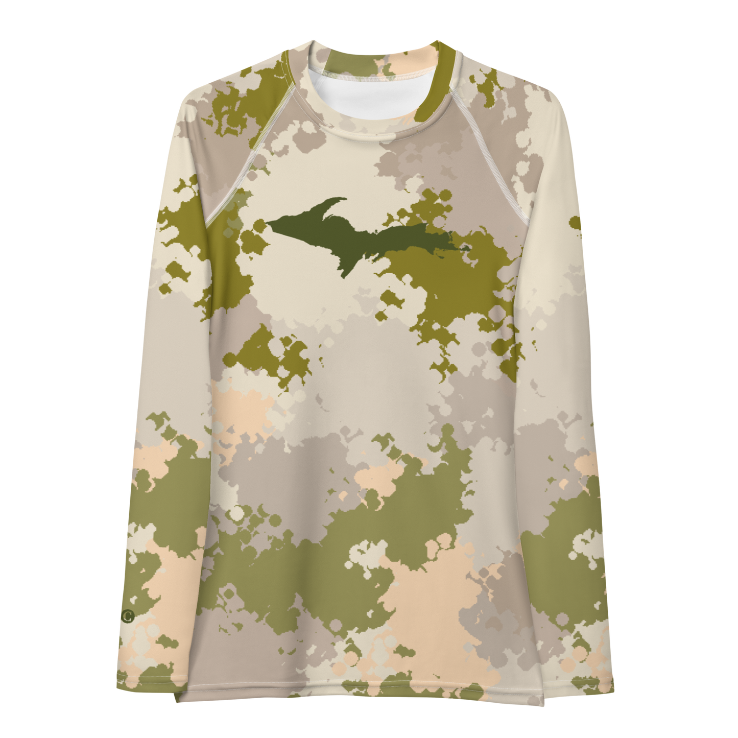 Michigan Upper Peninsula Rash Guard (w/ UP Outline) | Women's - Rosy Mound Camo