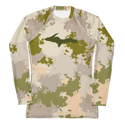 Michigan Upper Peninsula Rash Guard (w/ UP Outline) | Women's - Rosy Mound Camo