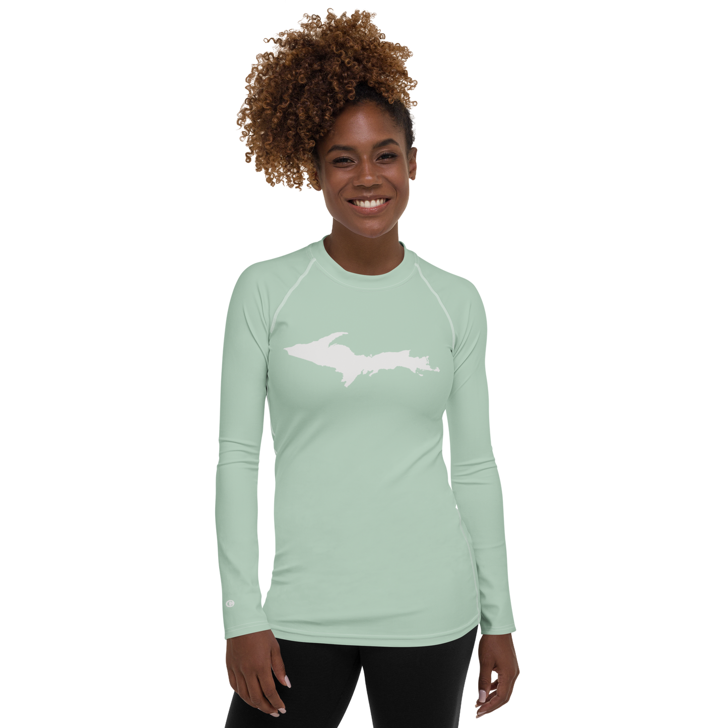 Michigan Upper Peninsula Rash Guard (w/ UP Outline) | Women's - Sea Green