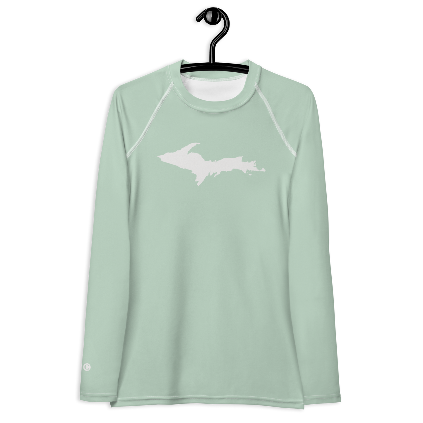 Michigan Upper Peninsula Rash Guard (w/ UP Outline) | Women's - Sea Green