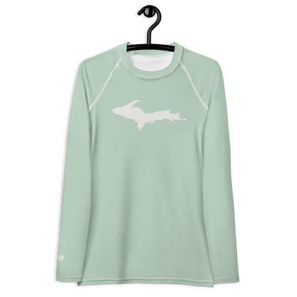 Michigan Upper Peninsula Rash Guard (w/ UP Outline) | Women's - Sea Green