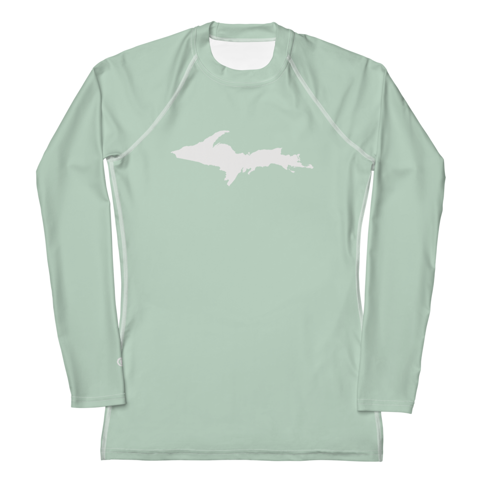 Michigan Upper Peninsula Rash Guard (w/ UP Outline) | Women's - Sea Green