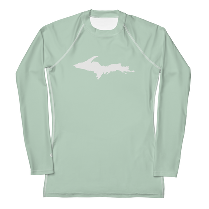 Michigan Upper Peninsula Rash Guard (w/ UP Outline) | Women's - Sea Green