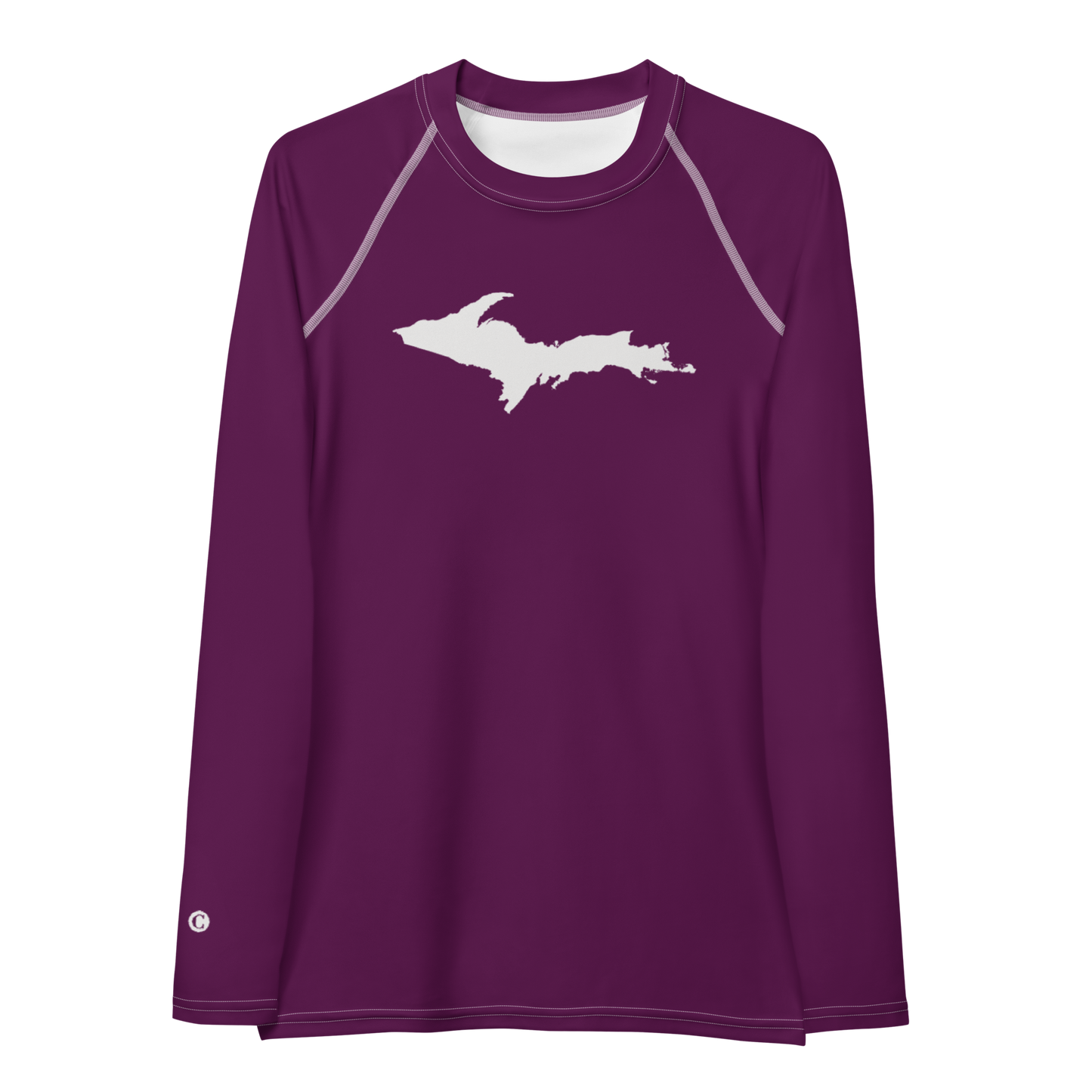 Michigan Upper Peninsula Rash Guard (w/ UP Outline) | Women's - Tyrian Purple