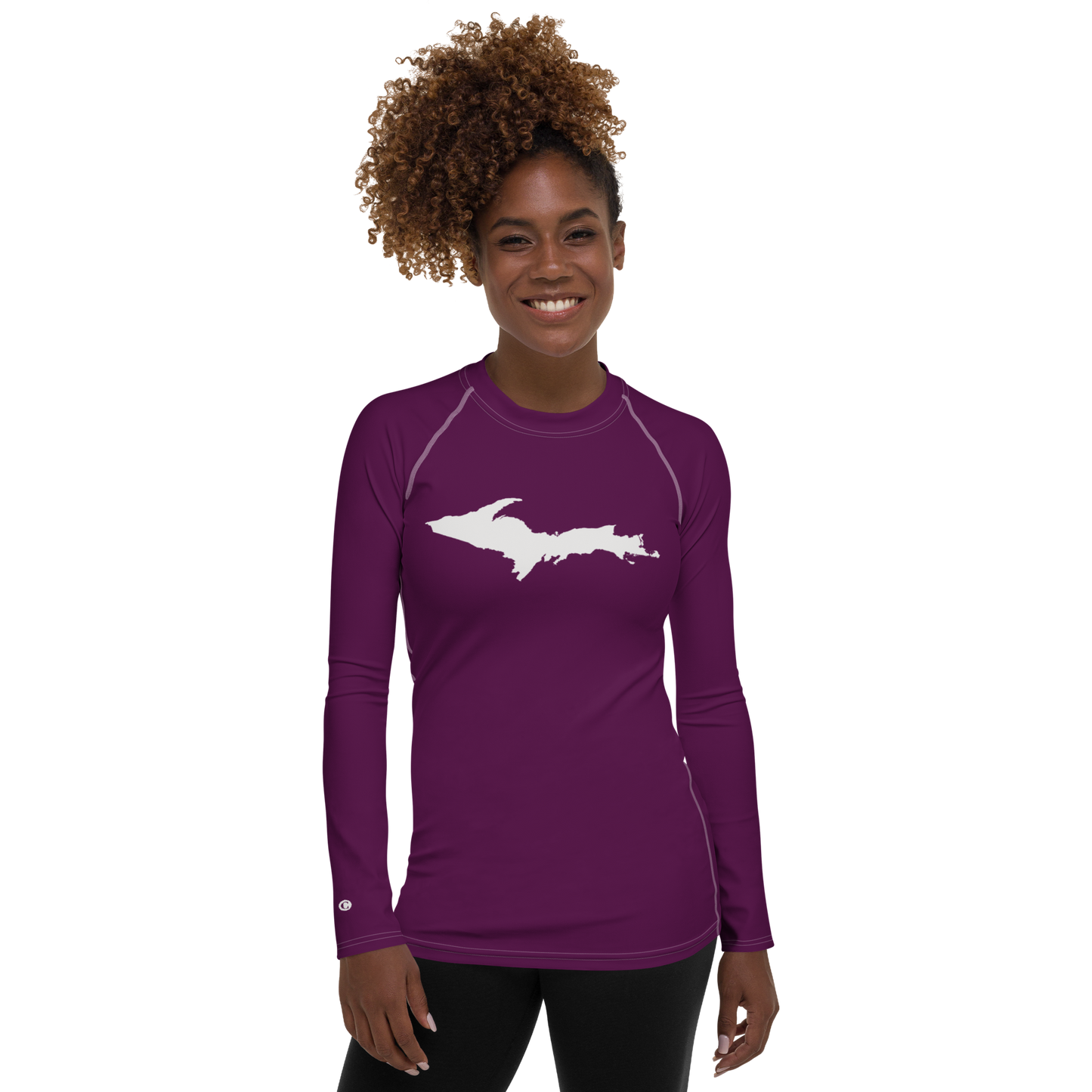 Michigan Upper Peninsula Rash Guard (w/ UP Outline) | Women's - Tyrian Purple