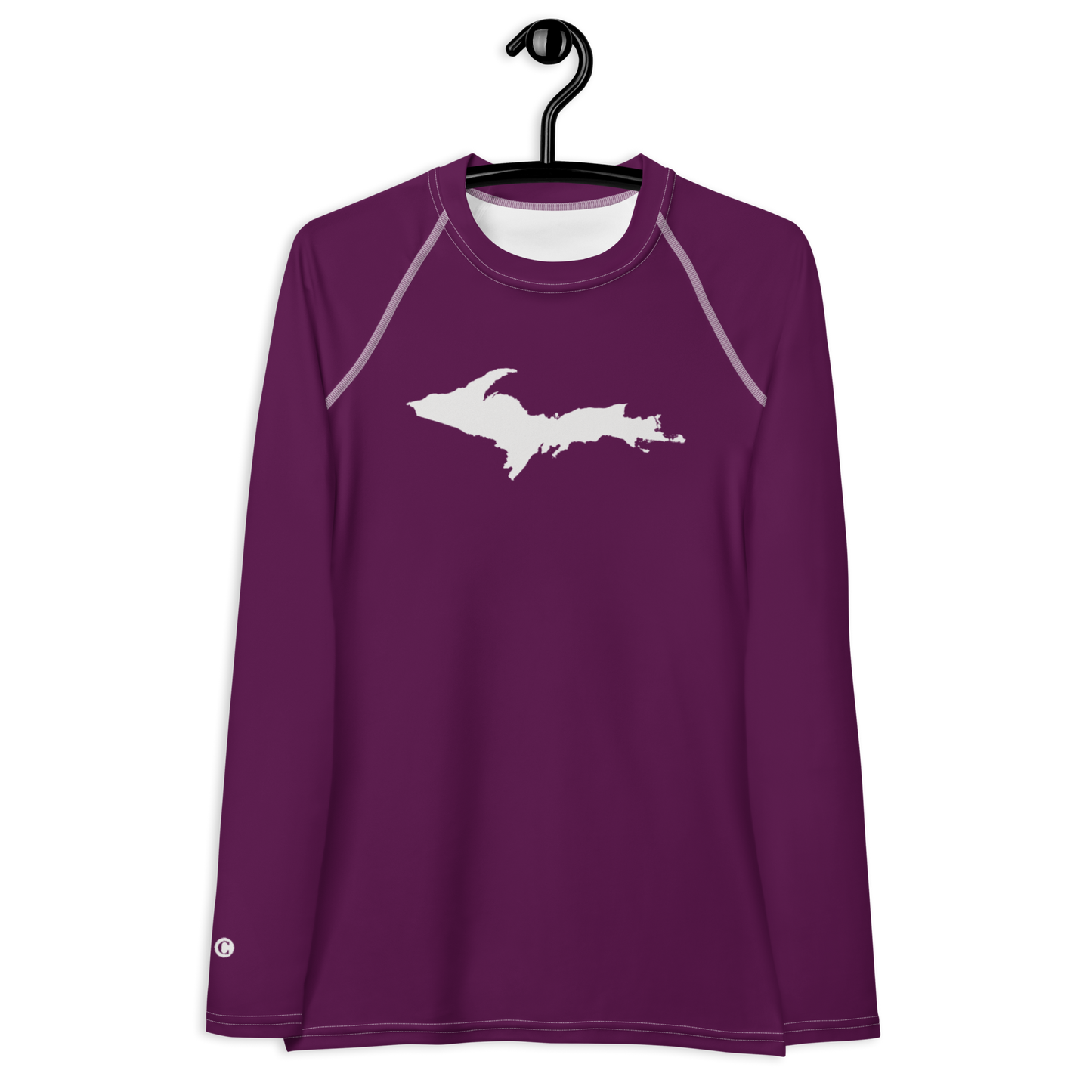 Michigan Upper Peninsula Rash Guard (w/ UP Outline) | Women's - Tyrian Purple