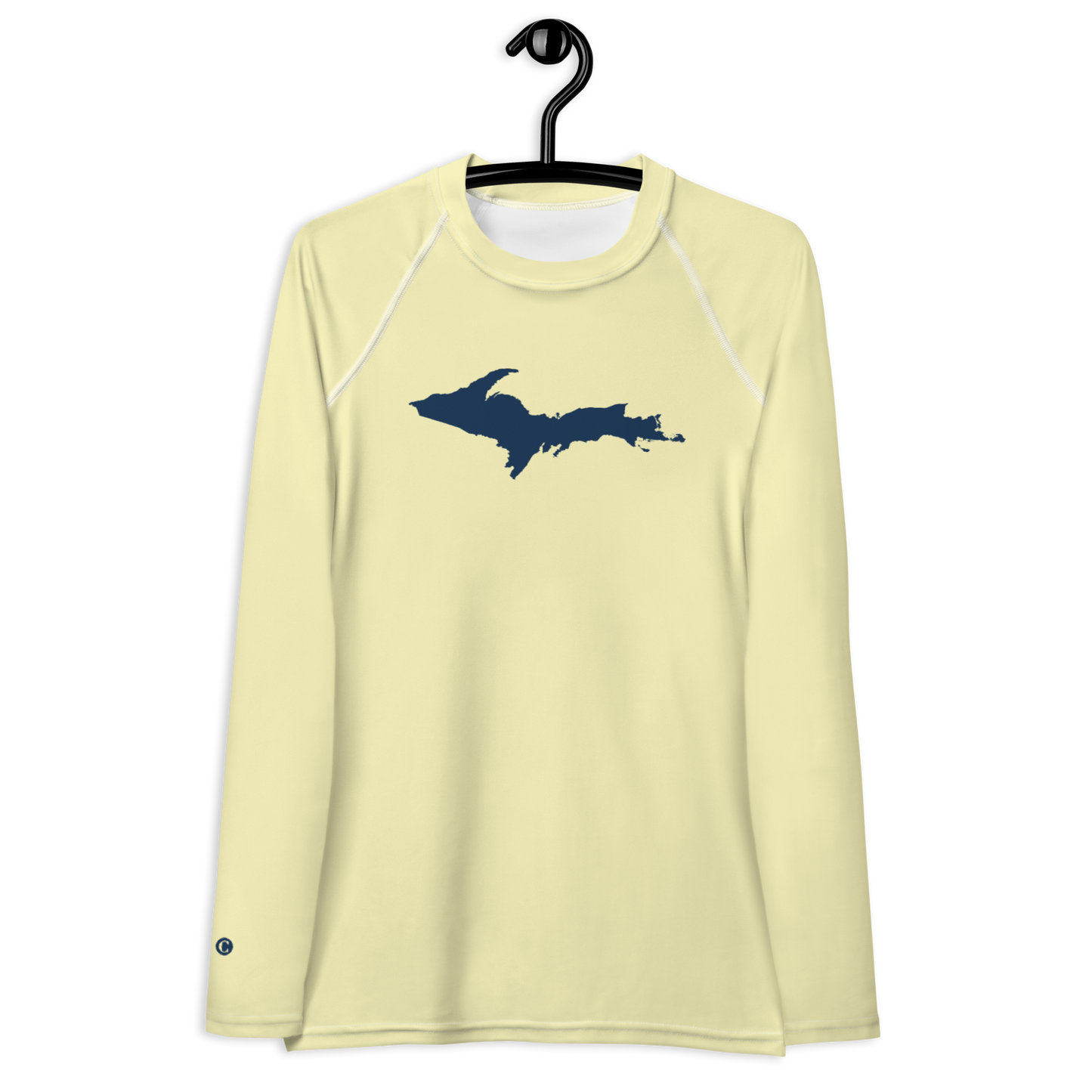 Michigan Upper Peninsula Rash Guard (w/ UP Outline) | Women's - Canary Yellow