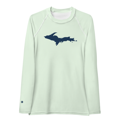 Michigan Upper Peninsula Rash Guard (w/ UP Outline) | Women's - Dew Green