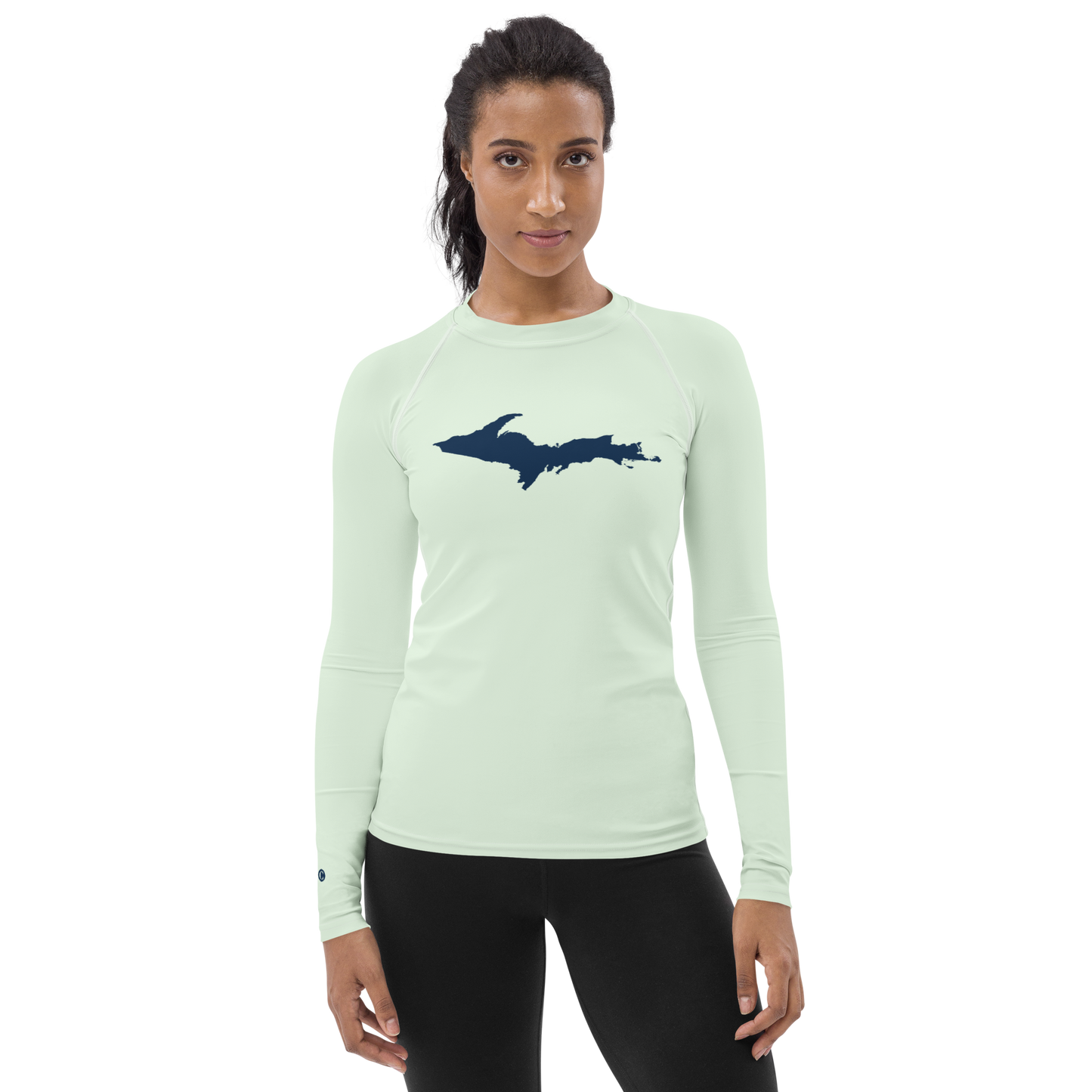 Michigan Upper Peninsula Rash Guard (w/ UP Outline) | Women's - Dew Green