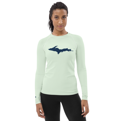 Michigan Upper Peninsula Rash Guard (w/ UP Outline) | Women's - Dew Green