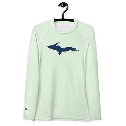 Michigan Upper Peninsula Rash Guard (w/ UP Outline) | Women's - Dew Green