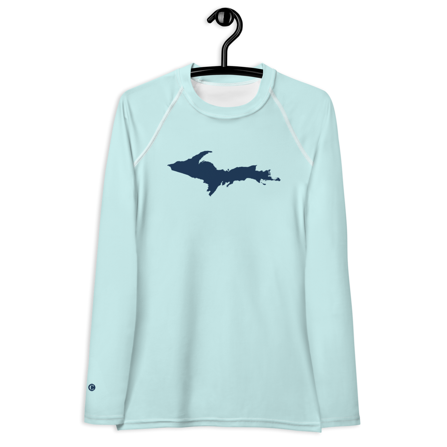 Michigan Upper Peninsula Rash Guard (w/ UP Outline) | Women's - Cyan