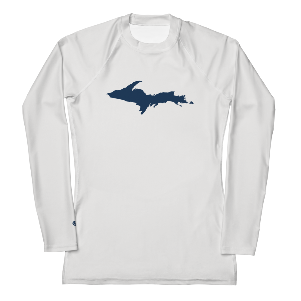 Michigan Upper Peninsula Rash Guard (w/ UP Outline) | Women's - Birch Bark White