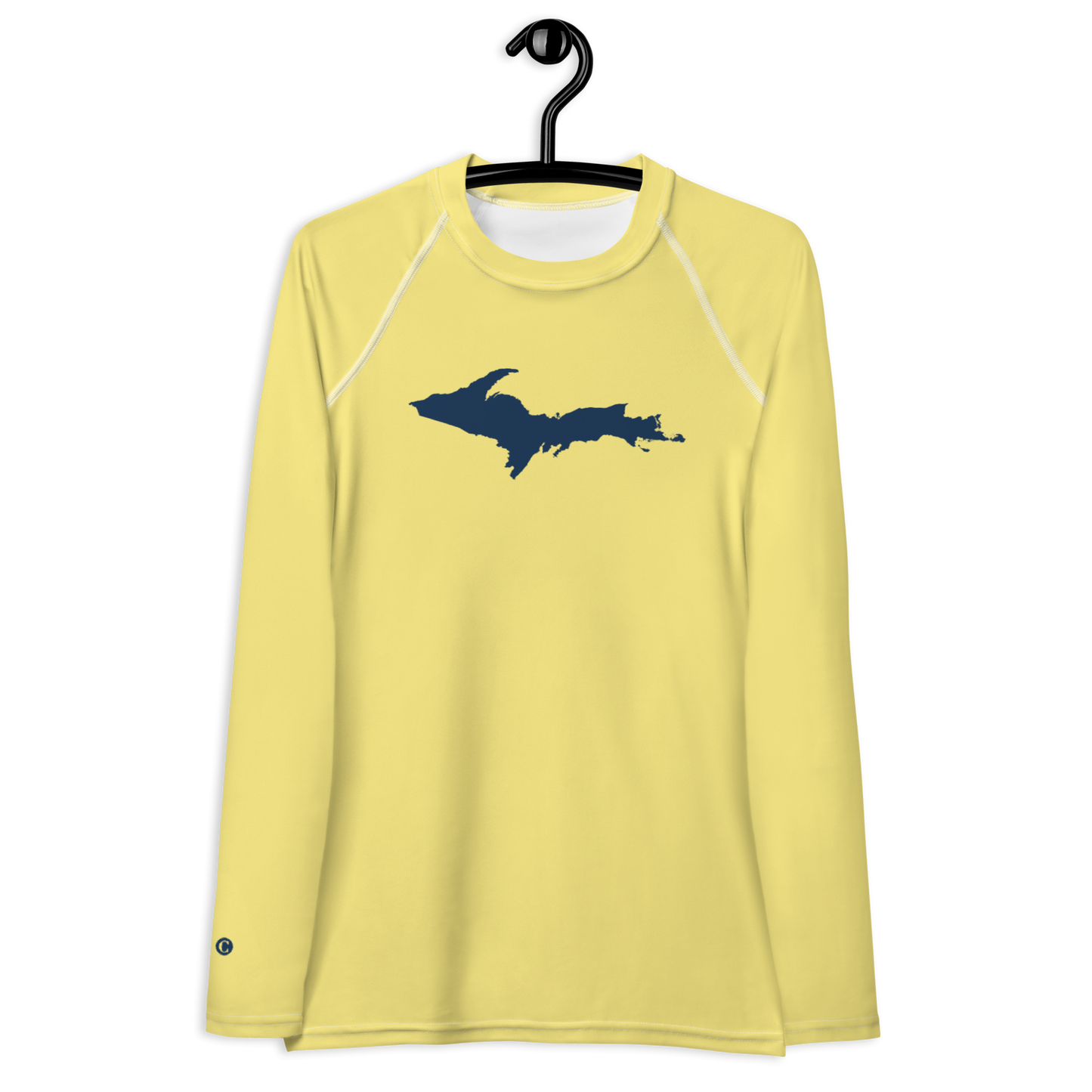 Michigan Upper Peninsula Rash Guard (w/ UP Outline) | Women's - Cherry Yellow