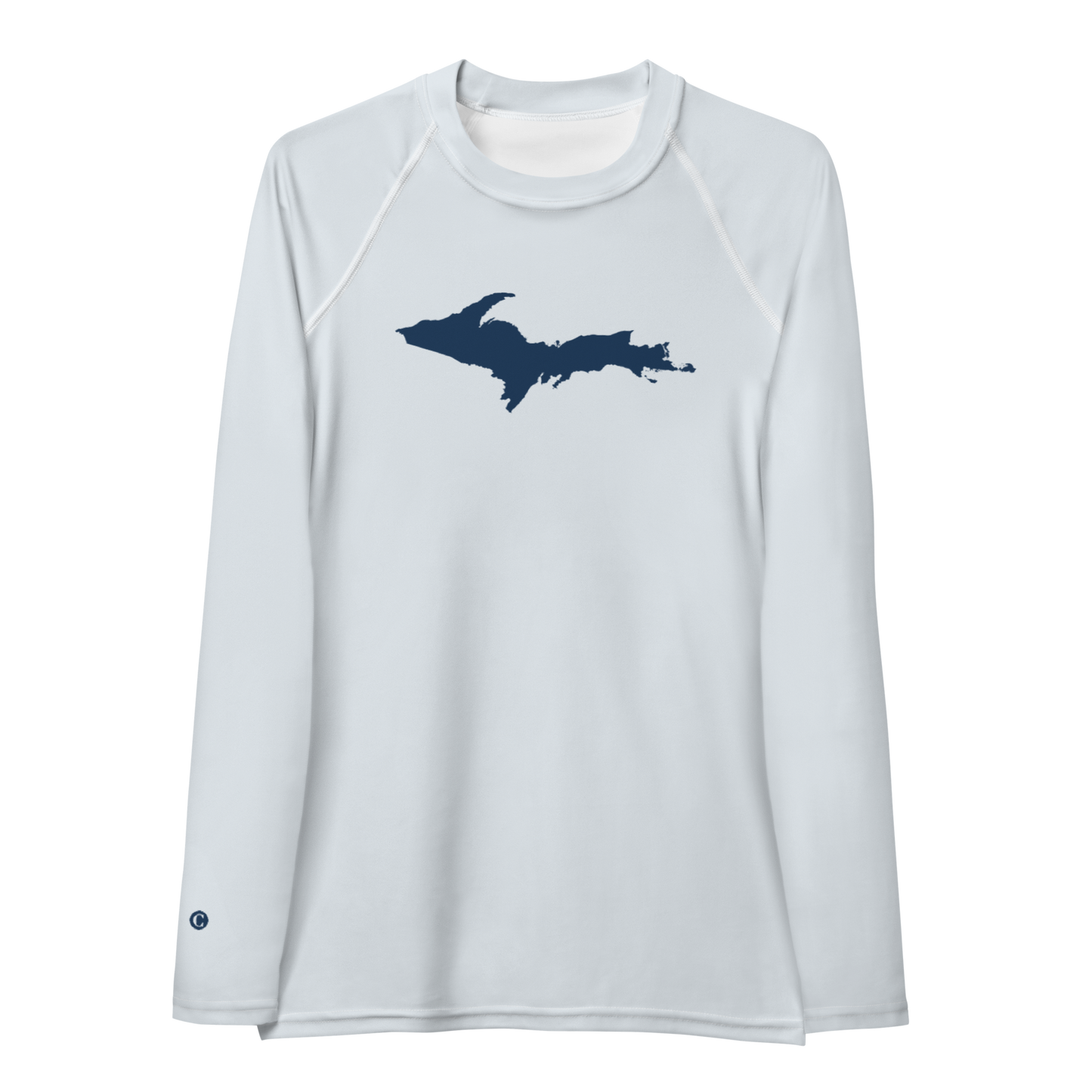 Michigan Upper Peninsula Rash Guard (w/ UP Outline) | Women's - Gossy White