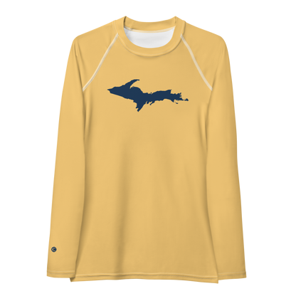 Michigan Upper Peninsula Rash Guard (w/ UP Outline) | Women's - Citrine