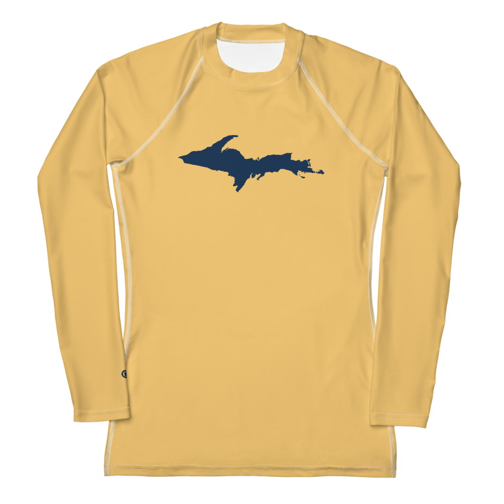 Michigan Upper Peninsula Rash Guard (w/ UP Outline) | Women's - Citrine