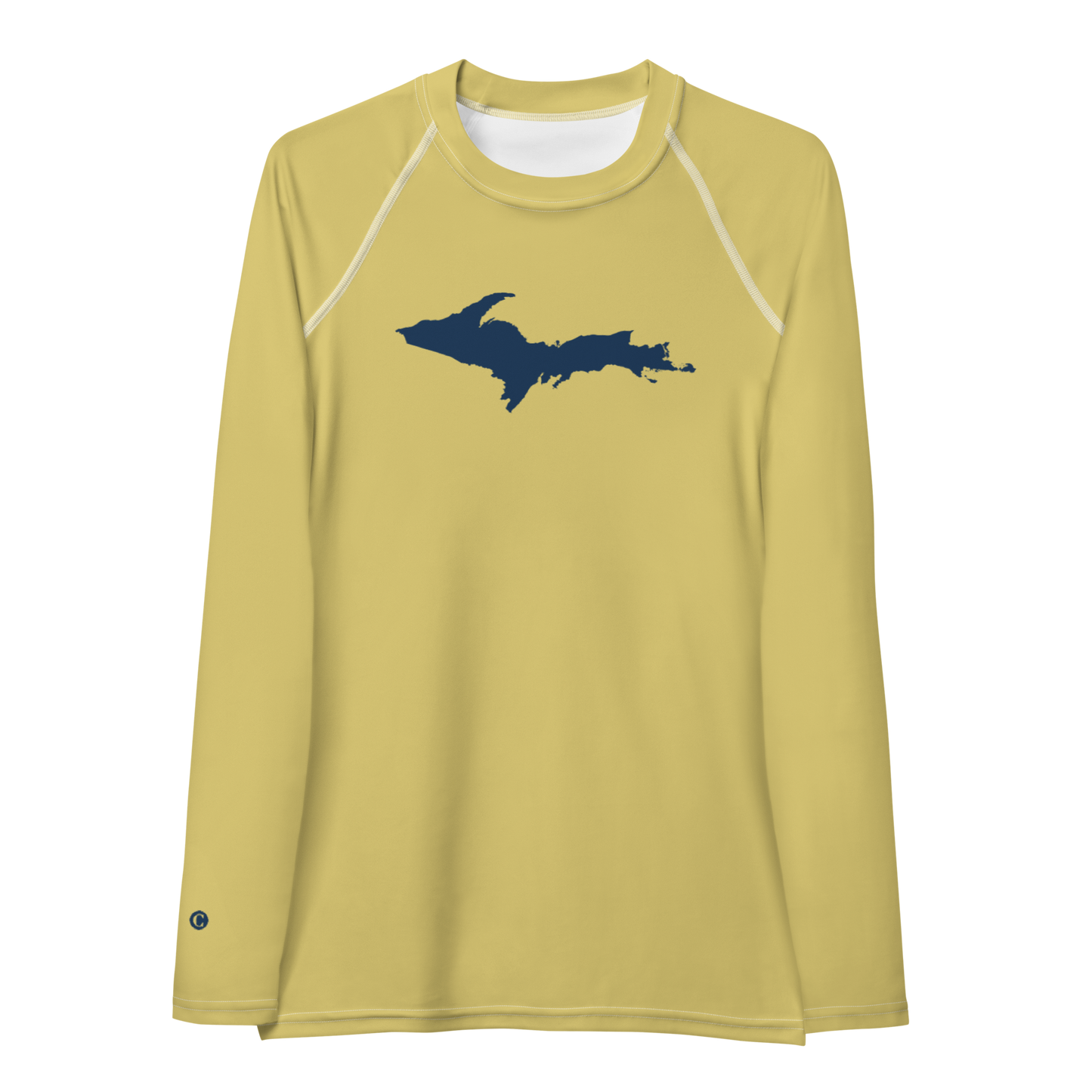 Michigan Upper Peninsula Rash Guard (w/ UP Outline) | Women's - Plum Yellow