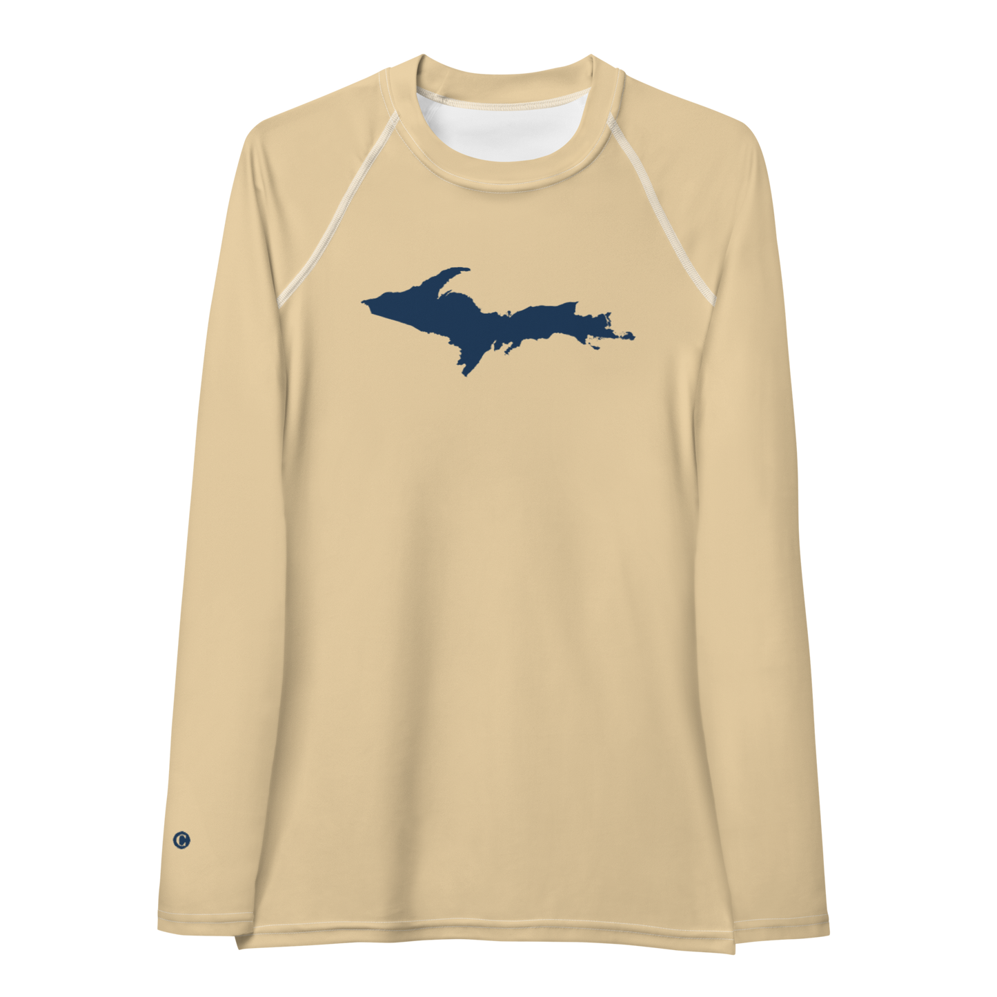 Michigan Upper Peninsula Rash Guard (w/ UP Outline) | Women's - Maple Color