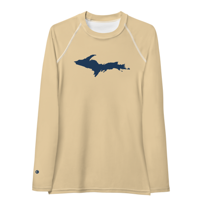 Michigan Upper Peninsula Rash Guard (w/ UP Outline) | Women's - Maple Color