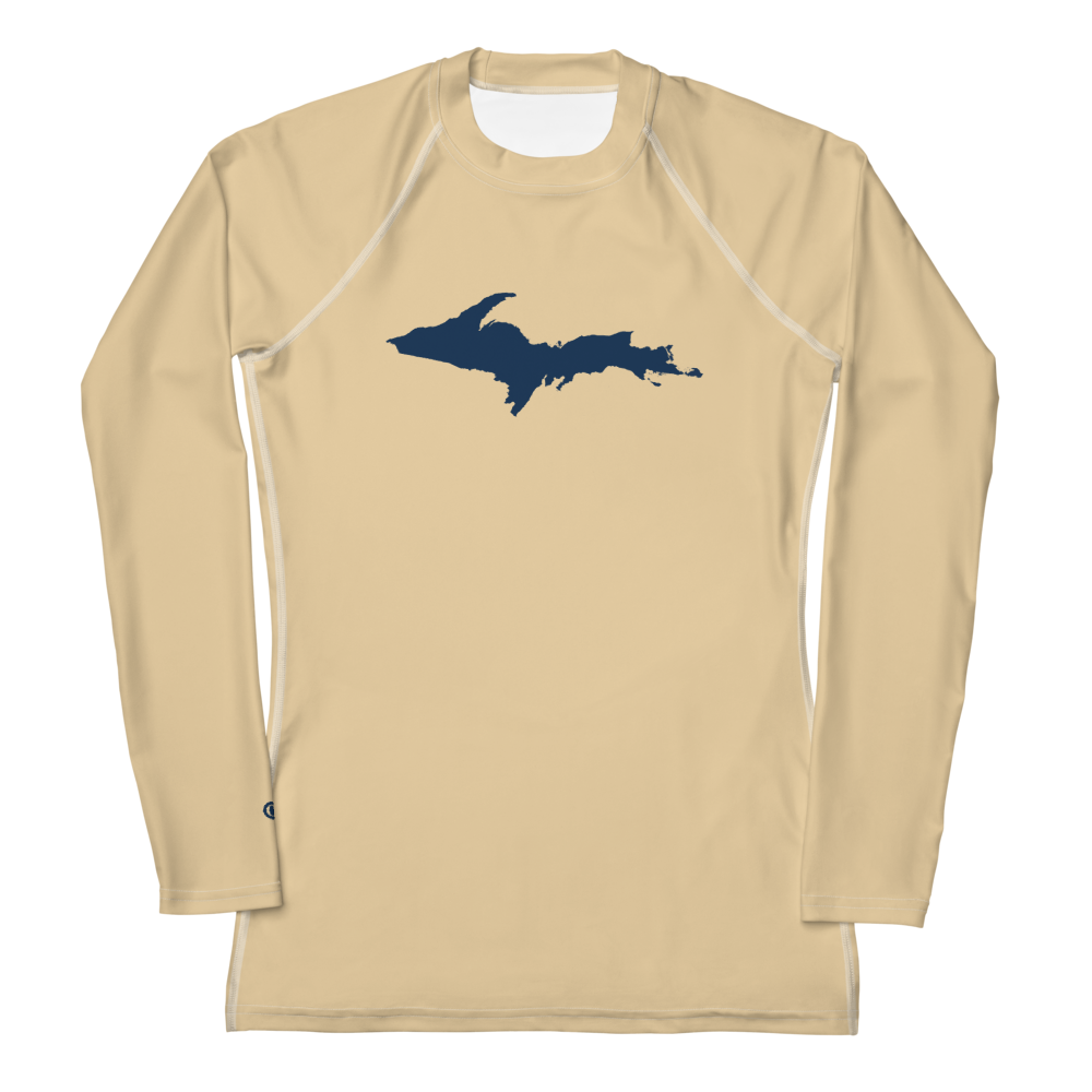 Michigan Upper Peninsula Rash Guard (w/ UP Outline) | Women's - Maple Color