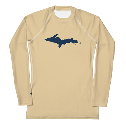 Michigan Upper Peninsula Rash Guard (w/ UP Outline) | Women's - Maple Color