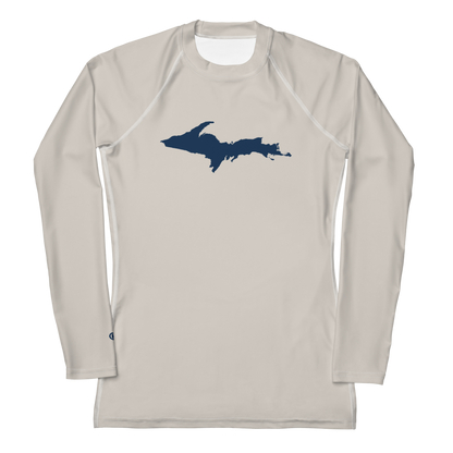 Michigan Upper Peninsula Rash Guard (w/ UP Outline) | Women's - Canvas Color