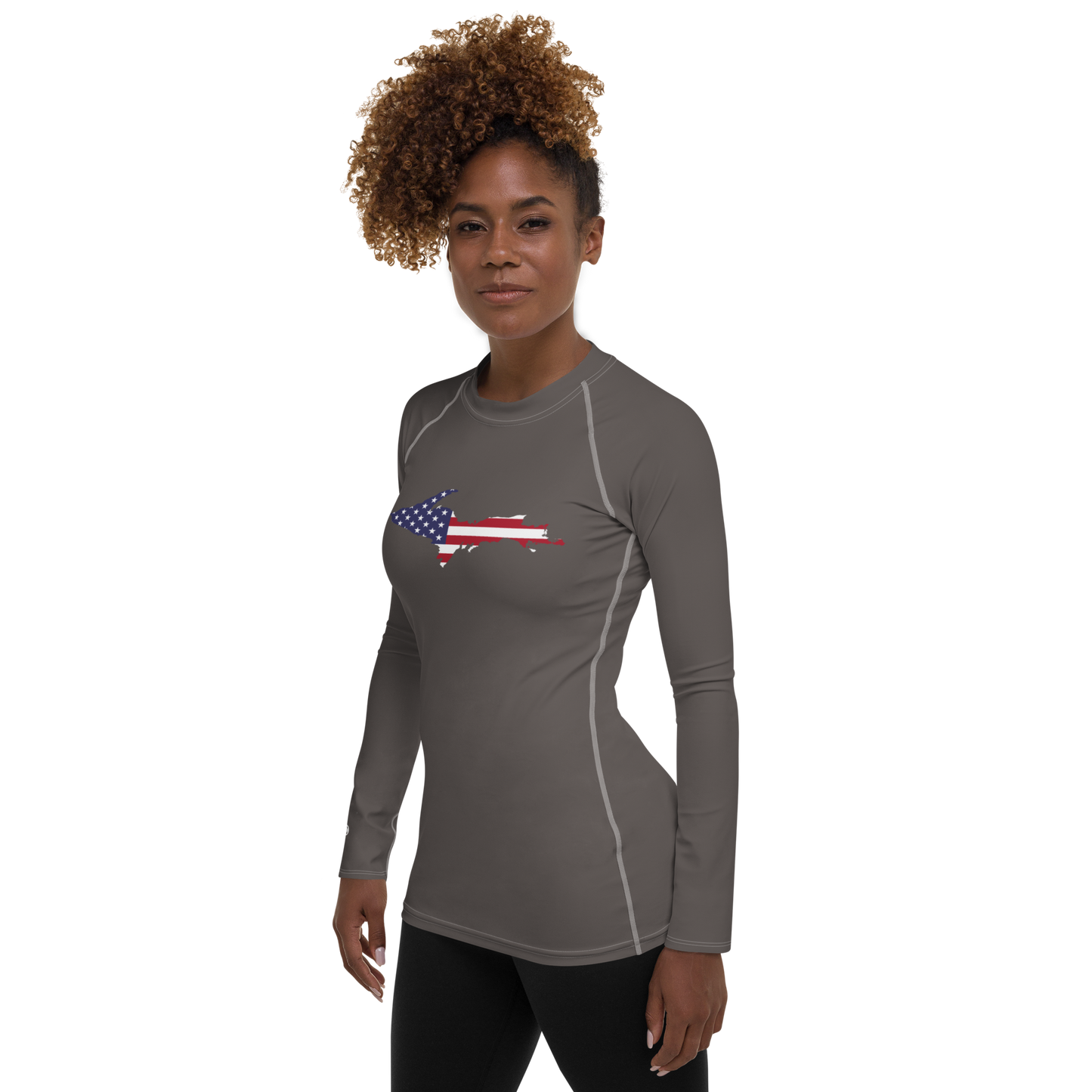 Michigan Upper Peninsula Rash Guard (w/ UP USA Flag) | Women's - Warren Tank Grey