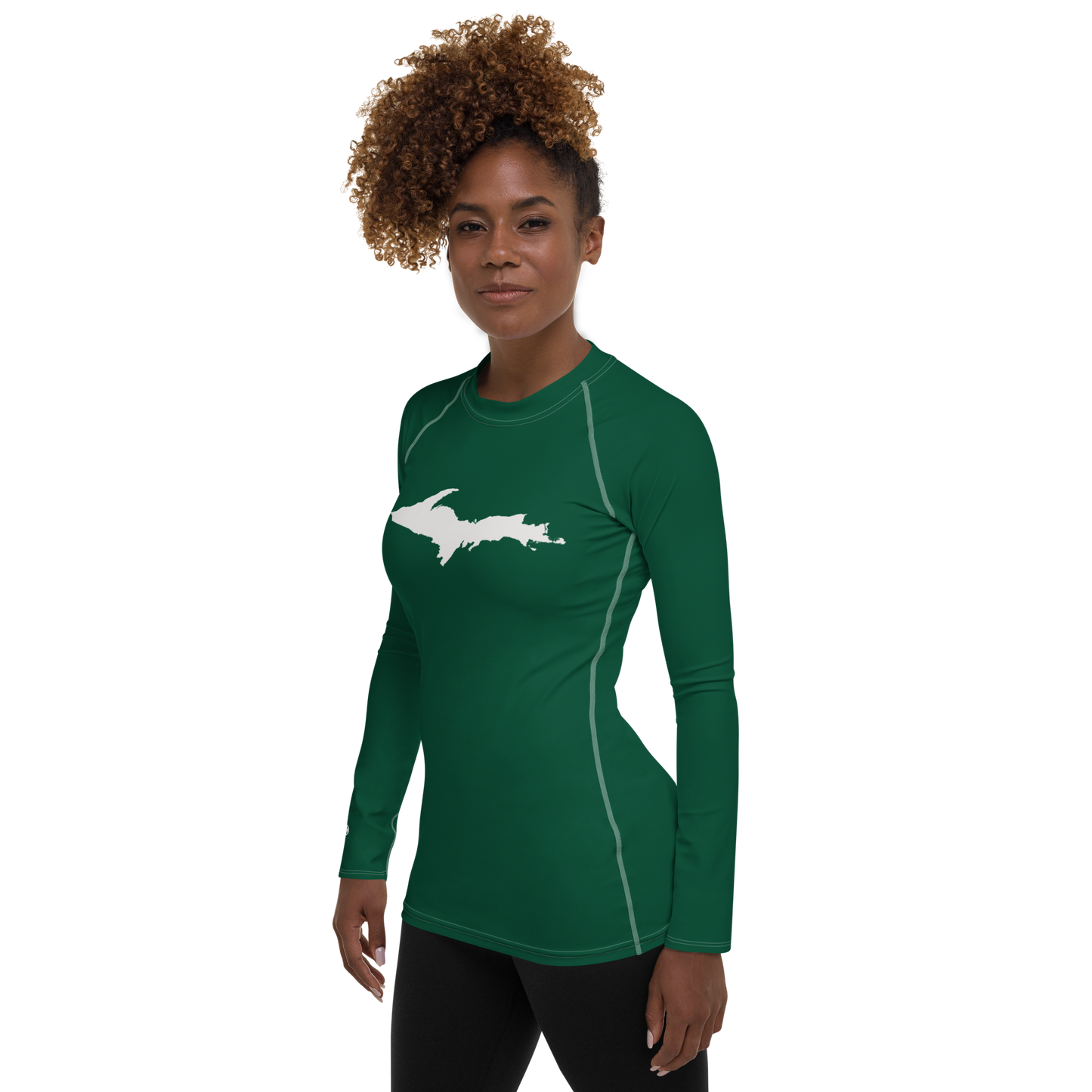 Michigan Upper Peninsula Rash Guard (w/ UP Outline) | Women's - Superior Gold