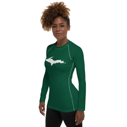 Michigan Upper Peninsula Rash Guard (w/ UP Outline) | Women's - Superior Gold