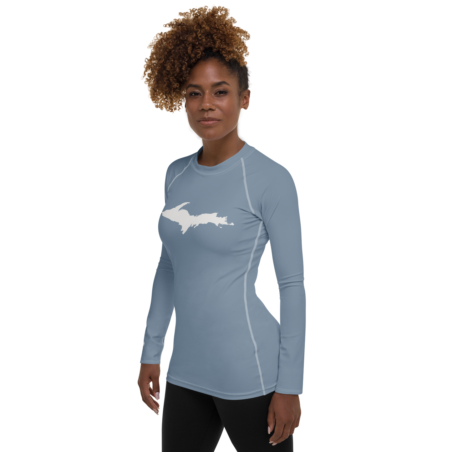 Michigan Upper Peninsula Rash Guard (w/ UP Outline) | Women's - B-24 Grey