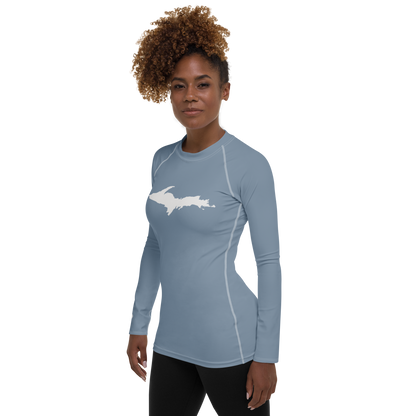 Michigan Upper Peninsula Rash Guard (w/ UP Outline) | Women's - B-24 Grey