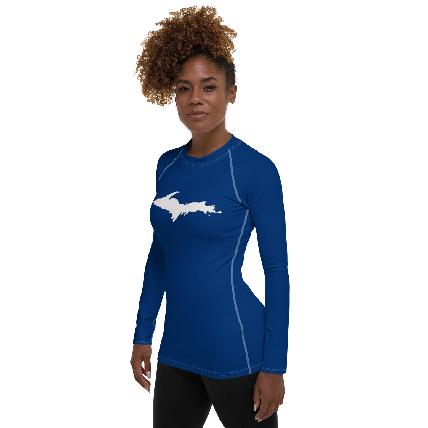 Michigan Upper Peninsula Rash Guard (w/ UP Outline) | Women's - Dearborn Blue