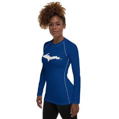 Michigan Upper Peninsula Rash Guard (w/ UP Outline) | Women's - Dearborn Blue