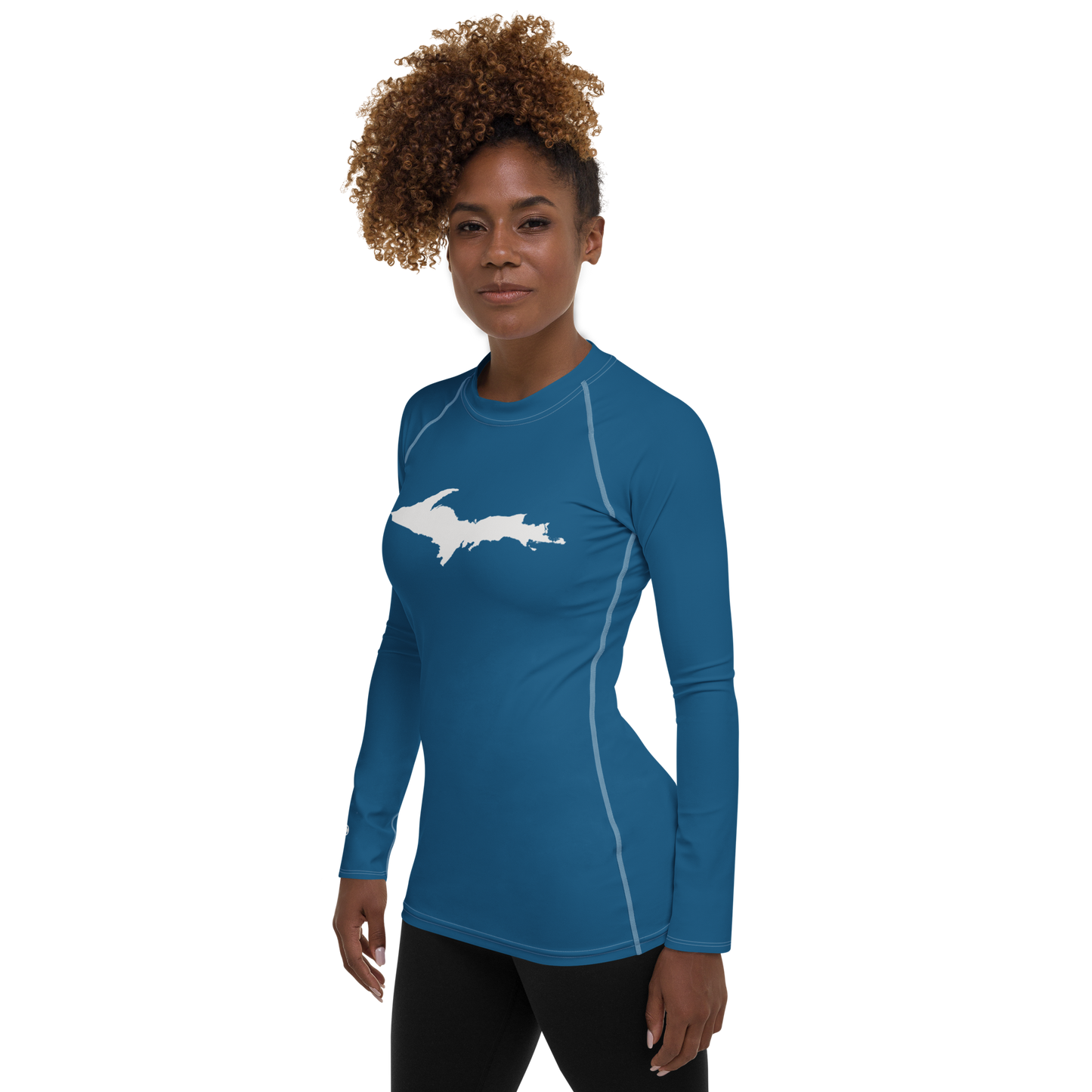 Michigan Upper Peninsula Rash Guard (w/ UP Outline) | Women's - Blueberry