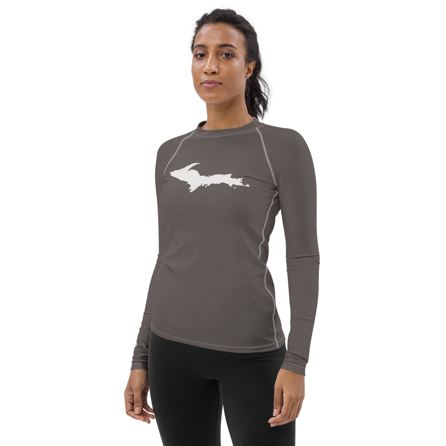 Michigan Upper Peninsula Rash Guard (w/ UP Outline) | Women's - Warren Tank Grey