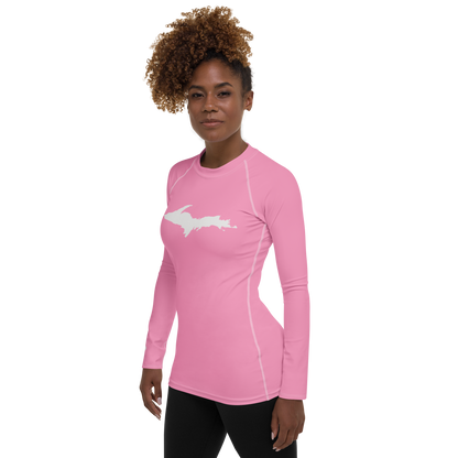 Michigan Upper Peninsula Rash Guard (w/ UP Outline) | Women's - '67 Caddie Pink