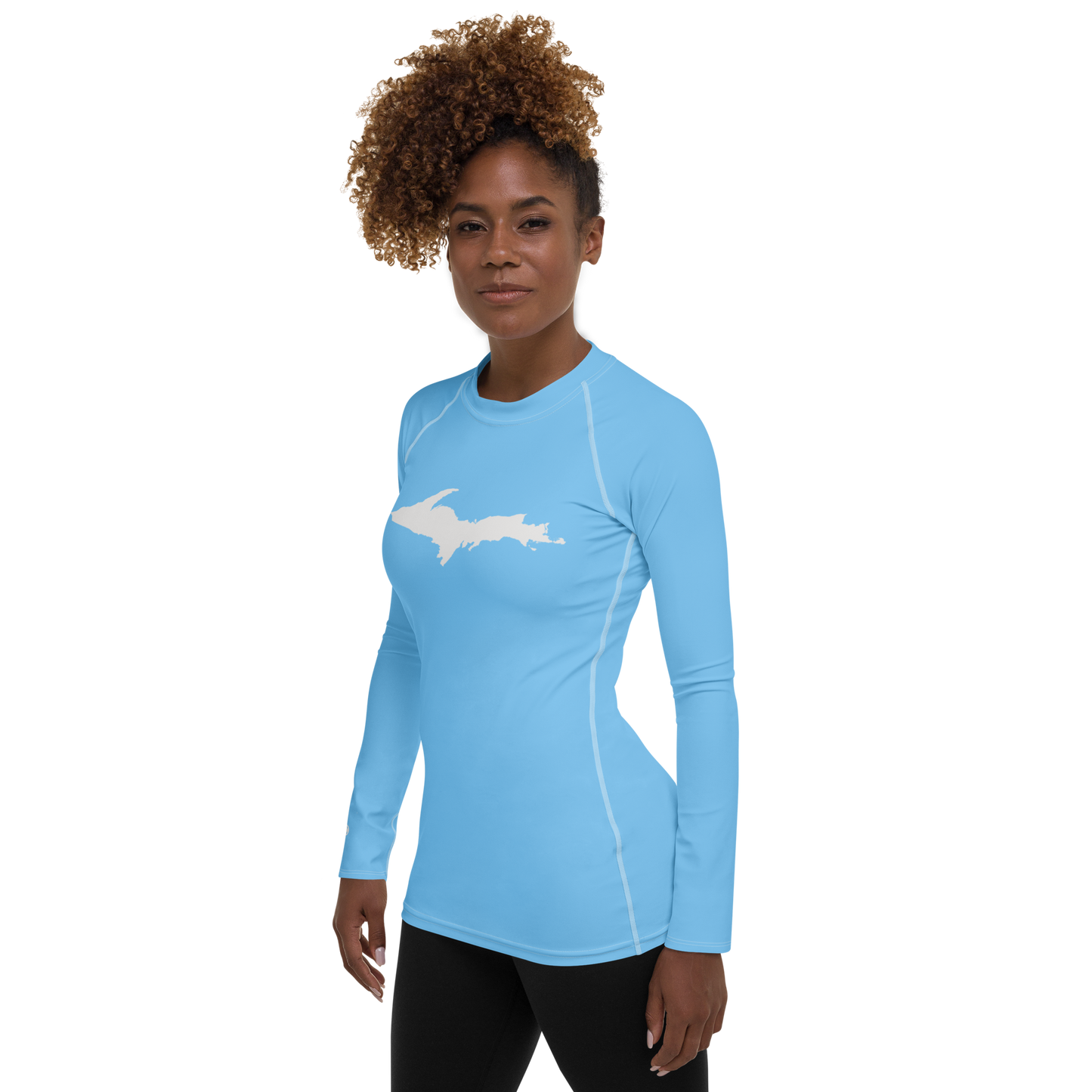 Michigan Upper Peninsula Rash Guard (w/ UP Outline) | Women's - DTW Blue