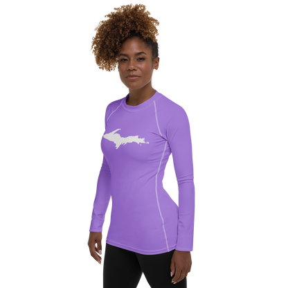 Michigan Upper Peninsula Rash Guard (w/ UP Outline) | Women's - Lavender