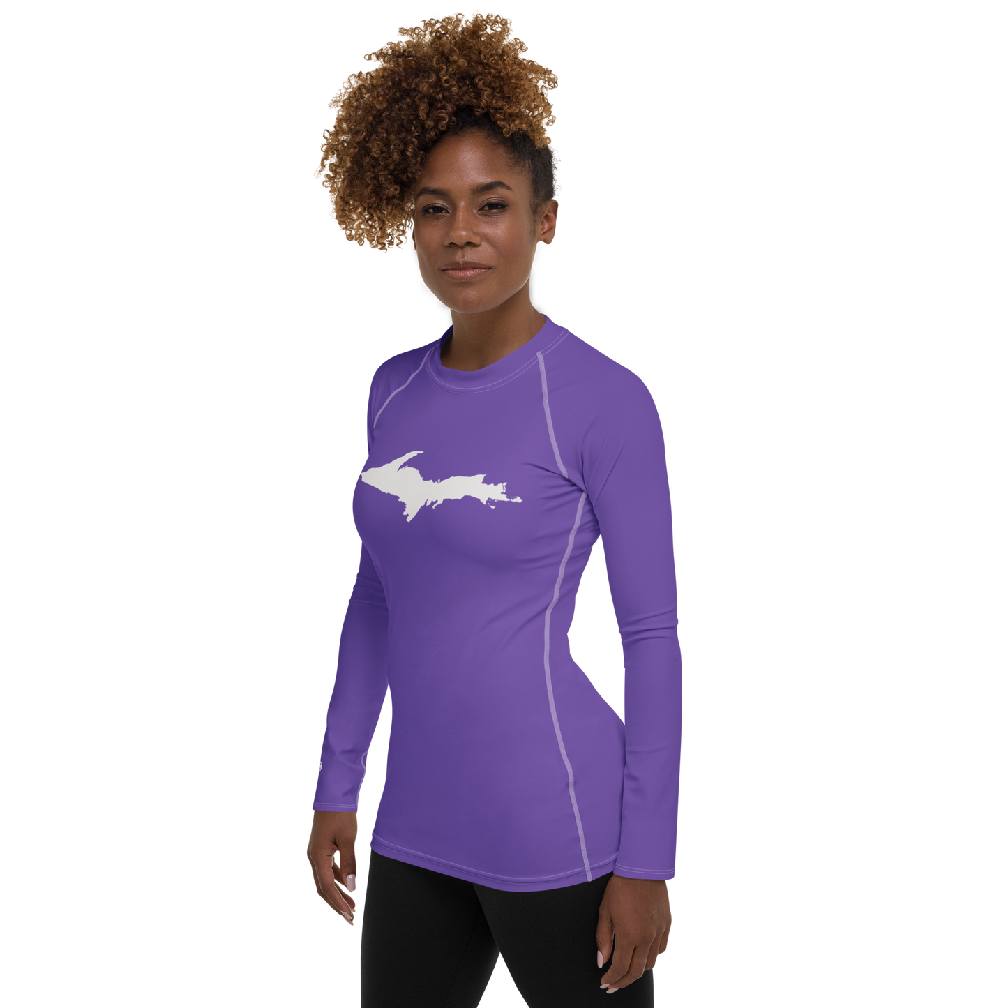 Michigan Upper Peninsula Rash Guard (w/ UP Outline) | Women's - Lake Iris