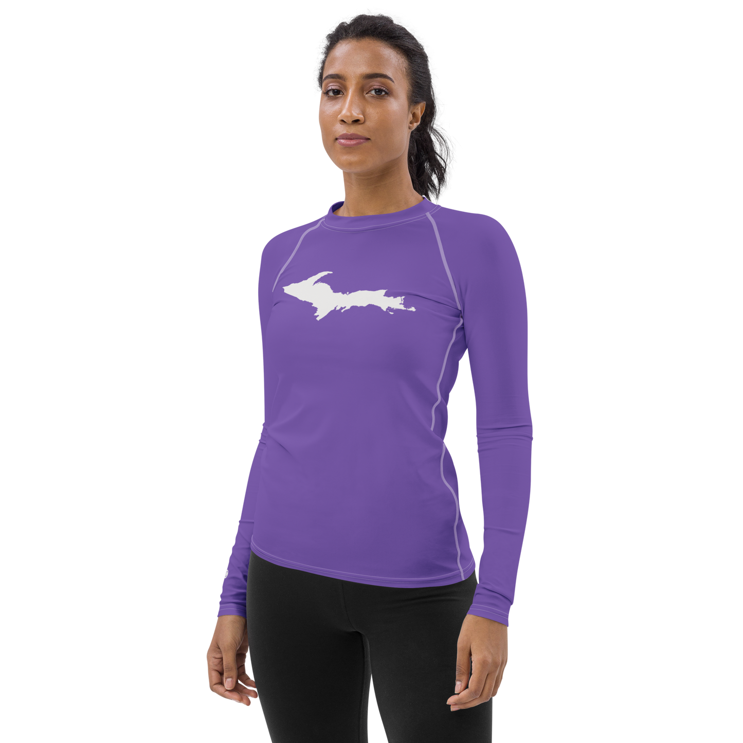 Michigan Upper Peninsula Rash Guard (w/ UP Outline) | Women's - Lake Iris