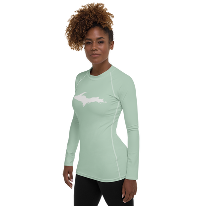 Michigan Upper Peninsula Rash Guard (w/ UP Outline) | Women's - Sea Green