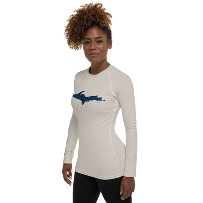 Michigan Upper Peninsula Rash Guard (w/ UP Outline) | Women's - Canvas Color