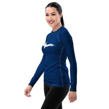 Michigan Upper Peninsula Rash Guard (w/ UP Outline) | Women's - Dearborn Blue