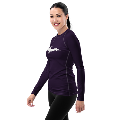 Michigan Upper Peninsula Rash Guard (w/ UP Outline) | Women's - Blackcurrant